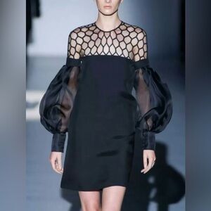 New Gucci Runway Black Silk Dress. Made In Italy.